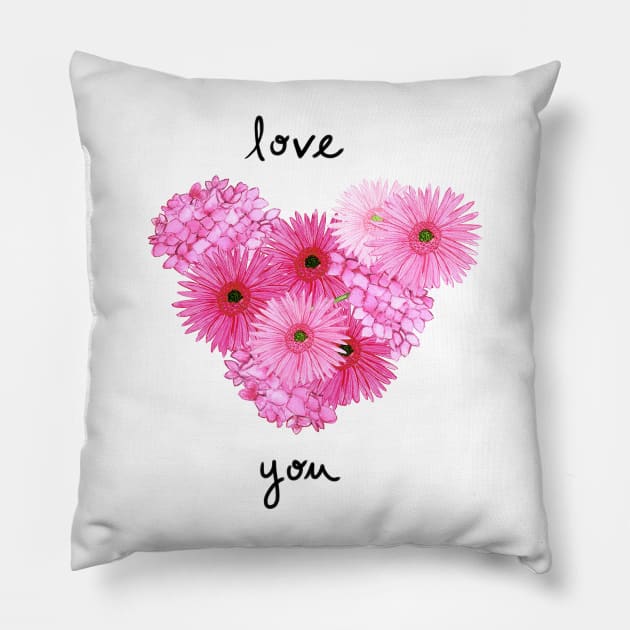 Say it with flowers Pillow by kathleenabruce