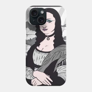 Funny Goth Mona Lisa | Da Vinci Parody Phone Case