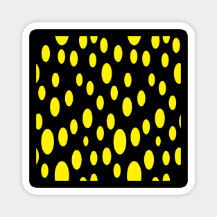 Trendy Black and Yellow polka dots design Magnet