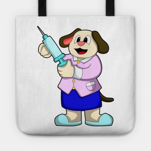Dog as Doctor with Syringe Tote