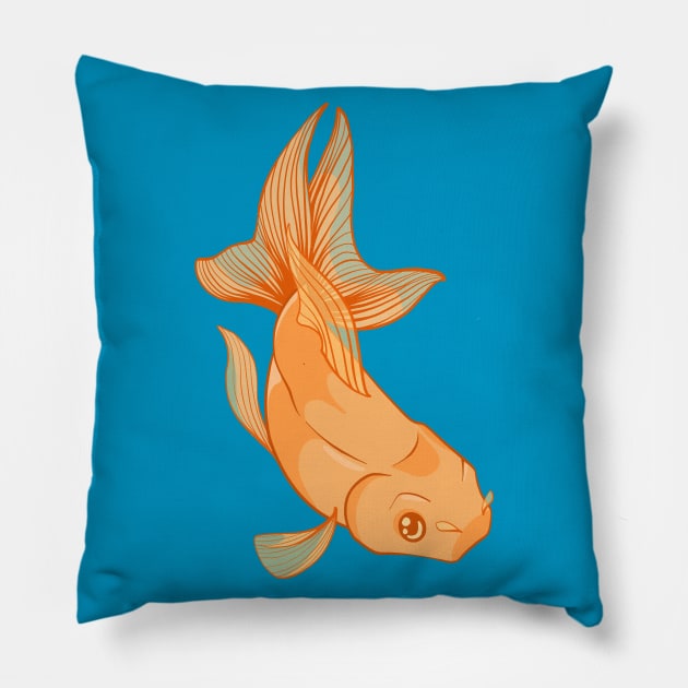 Orange Goldfish Pillow by Inklings of Grace