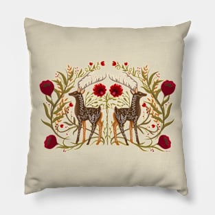 Two Stags Protecting The Dark Forest Gate Pillow