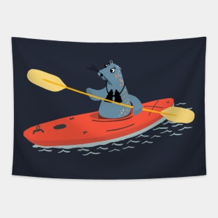 Sea Lion Kayaking Tapestry