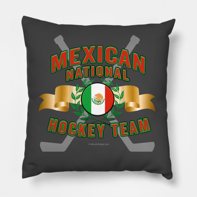 Mexican National Hockey Team Pillow by eBrushDesign