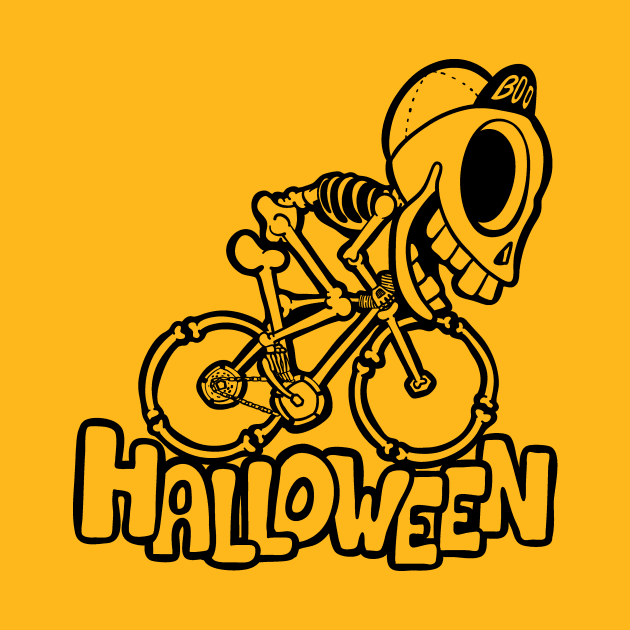 Skeleton Halloween Cyclist by Chris Nixt