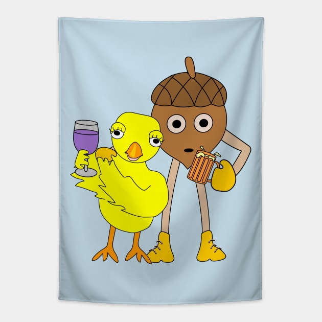 Wine Chick Beer Nut Tapestry by Barthol Graphics