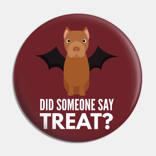 American Pitbull Terrier Halloween Trick or Treat Pin by DoggyStyles