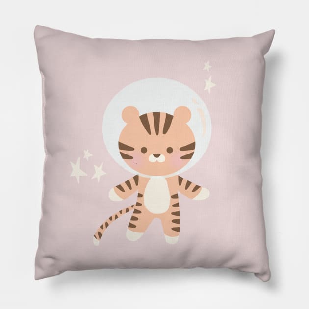 Space Tiger Pillow by littlemoondance