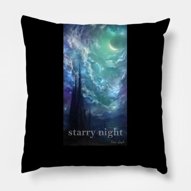 Van Gogh - starry night Pillow by YAM_spectrum