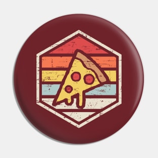 Retro Badge Pizza Dark Pin