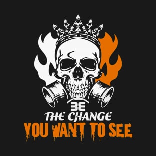 Flaming Crowned Skull: Inspiring Change T-Shirt