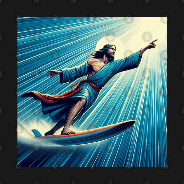 Jesus Christ Surfing by TomFrontierArt