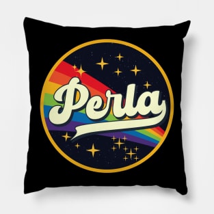 Perla // Rainbow In Space Vintage Style Pillow