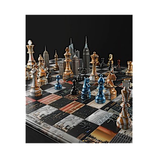 Cityscape Gambit: Skyline Chess Match Tee gift T-Shirt