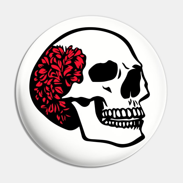 Flowery Skull Pin by Heartfeltarts