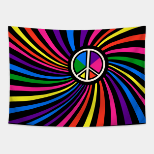 Hippie Peace Rainbow Tapestry