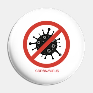 Black coronavirus sign Pin