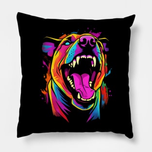 Retro Pop art Pitbull Dog Breed Art Pillow