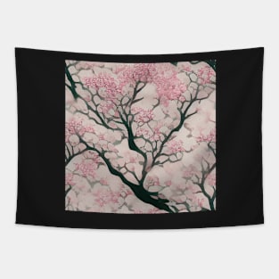 Cherry Blossom Japanese Chiogami Pattern Tapestry