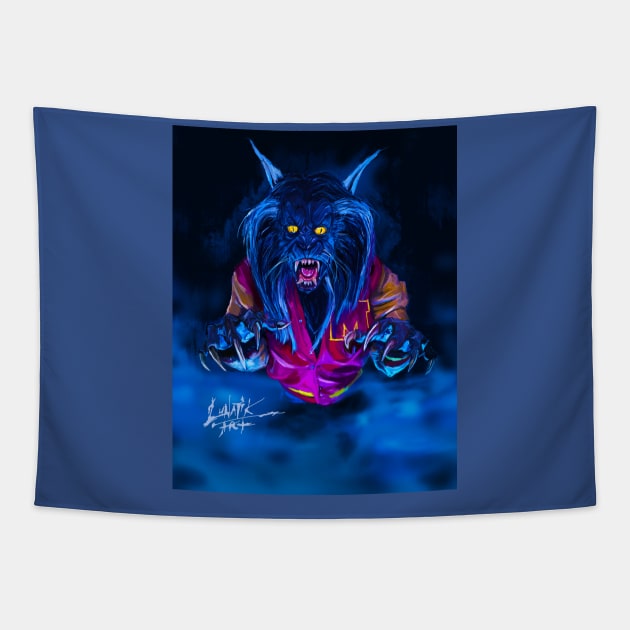 Thriller werewolf Tapestry by Art Of Lunatik