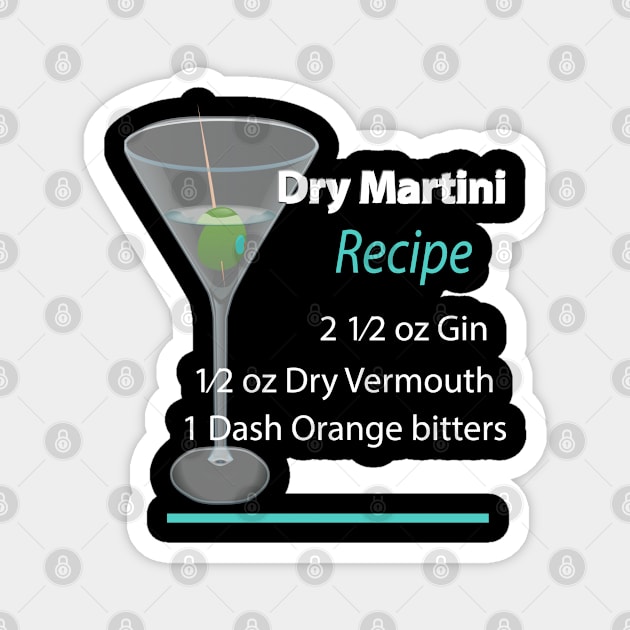 Dry martini recipe Magnet by artsytee