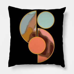 Bright vibrant modern earth tones colors unique original contemporary art 370 Abstract Pillow