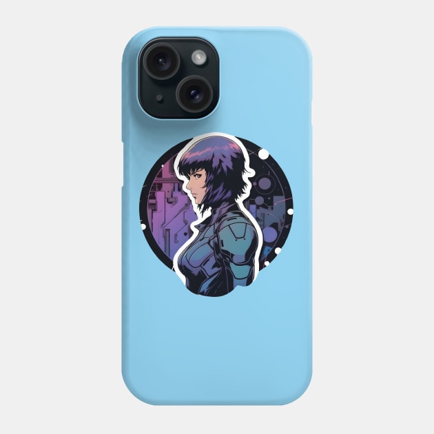 Cybernetic Journeys: Ghost in the Shell Aesthetics, Techno-Thriller Manga, and Mind-Bending Cyber Warfare Art Phone Case by insaneLEDP