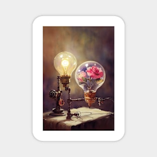 Watercolor steampunk flowers Magnet