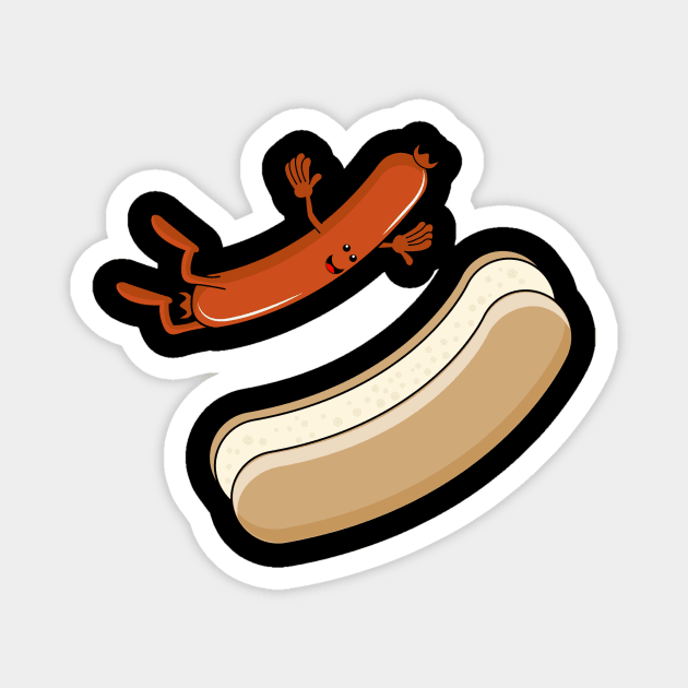 Jumping Hot Dog Magnet by vpdesigns