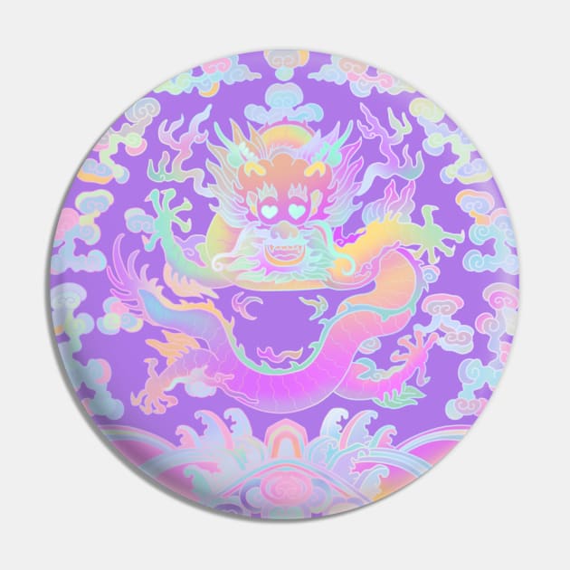 Smiling Dragon Hologram Pin by Dashu