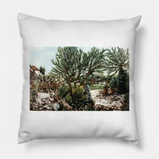 FISH EYE VIEW OF AN ENGLISH GARDEN Pillow