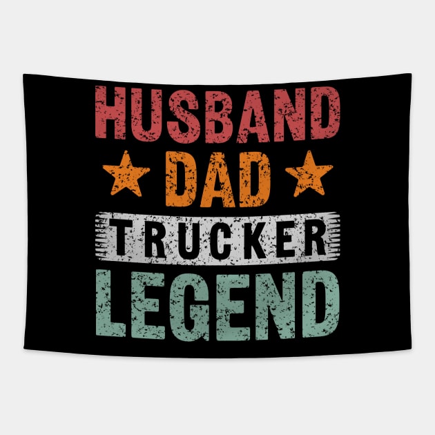 husband dad trucker legend,trucker husband gift,father day gift for trucker Tapestry by teenices