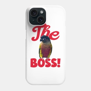 The Boss Green Cheek Conure Parrot Bird, Love for birds Phone Case