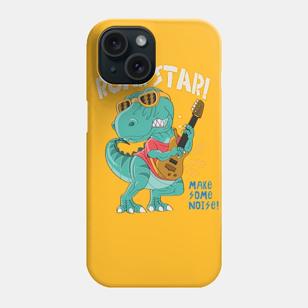 cool dinosaur rock star Phone Case by Tshirt lover 1