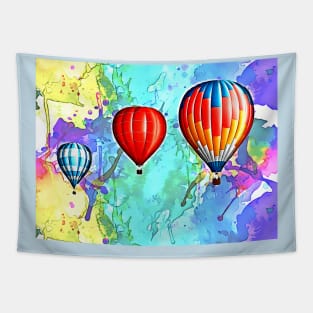 Cartoon Hot Air Ballons Tapestry