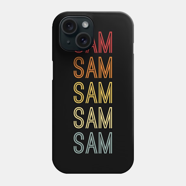 Sam Name Vintage Retro Pattern Phone Case by CoolDesignsDz