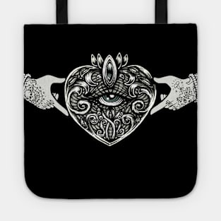 Claddagh Sacred Heart Irish Ancient Symbol Tote