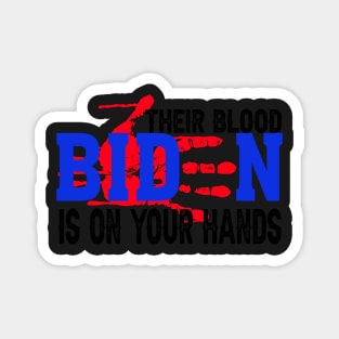 Joe Biden Has Blood On His Hands Anti Biden Bring Trump Back Retro Magnet