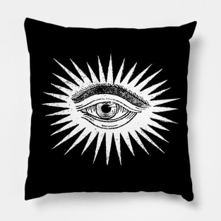 Vintage Psychedelic Eye Illustration Pillow