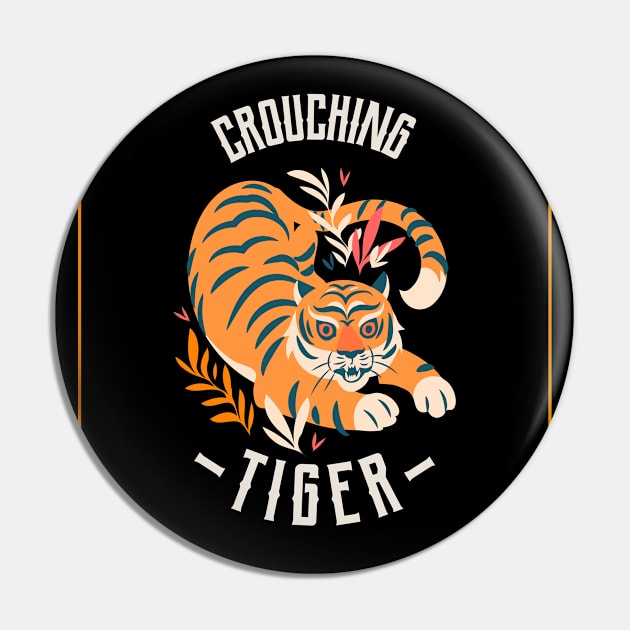 Crouching Tiger Pin by Tip Top Tee's