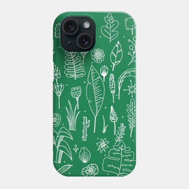 Spring Leaves And Flowers Phone Case by Swadeillustrations