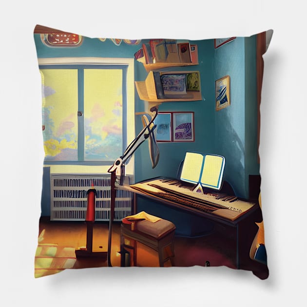 Music Dream Life of A Composer As a Musician Classic Guitarist Pianist Pillow by DaysuCollege