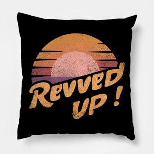 Revved Up Retro Sunset Design Pillow