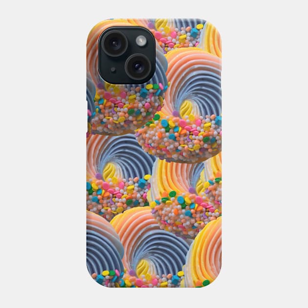 Rainbow Sprinkle Dessert Cupcake Pattern Phone Case by Art by Deborah Camp