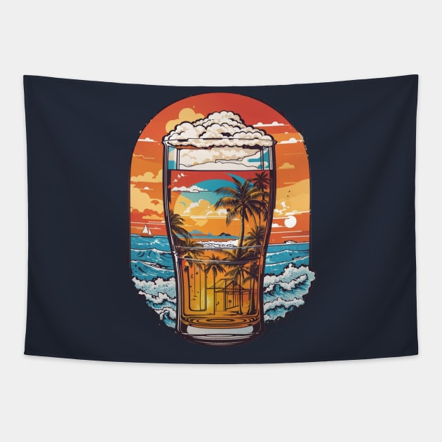Beer and Beach Lover Tapestry by adcastaway
