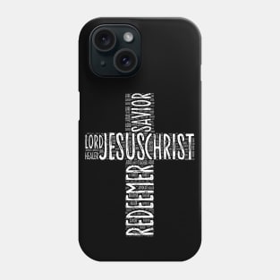 Jesus Christ Word Art Cross Phone Case