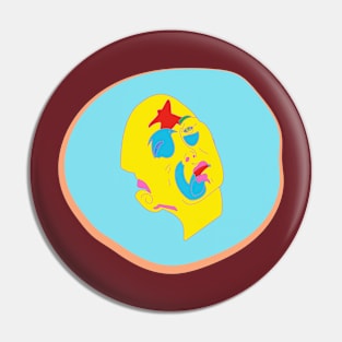 Colorful star face lines Pin