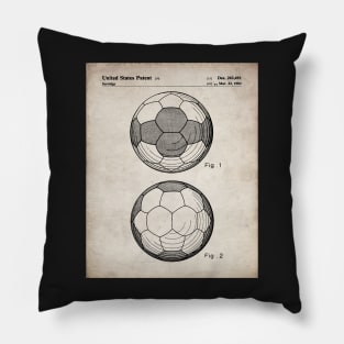 Soccer Ball Patent - Soccer Player Team Coach Art - Antique Pillow