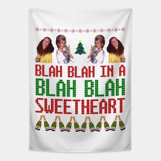 AbFab Ugly Christmas Sweater Design—Blah Blah In a Blah Blah, Sweetheart Tapestry