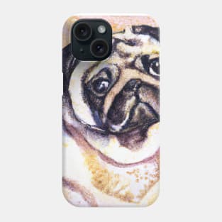 Pug Watercolor Painting - Dog Lover Gifts Phone Case